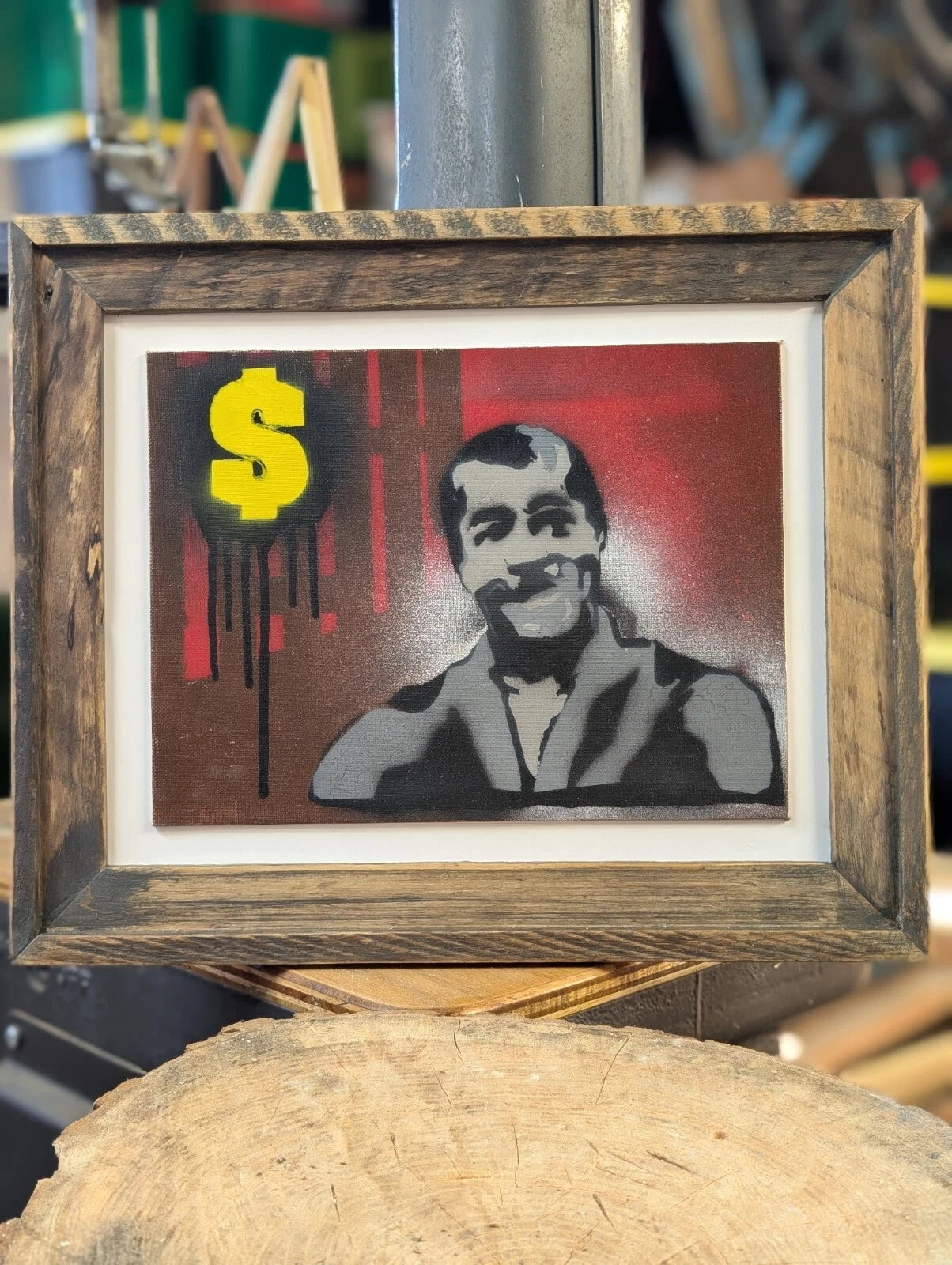 Original Street art Canvas - Custom Frame - Signed By Artist- See Desc