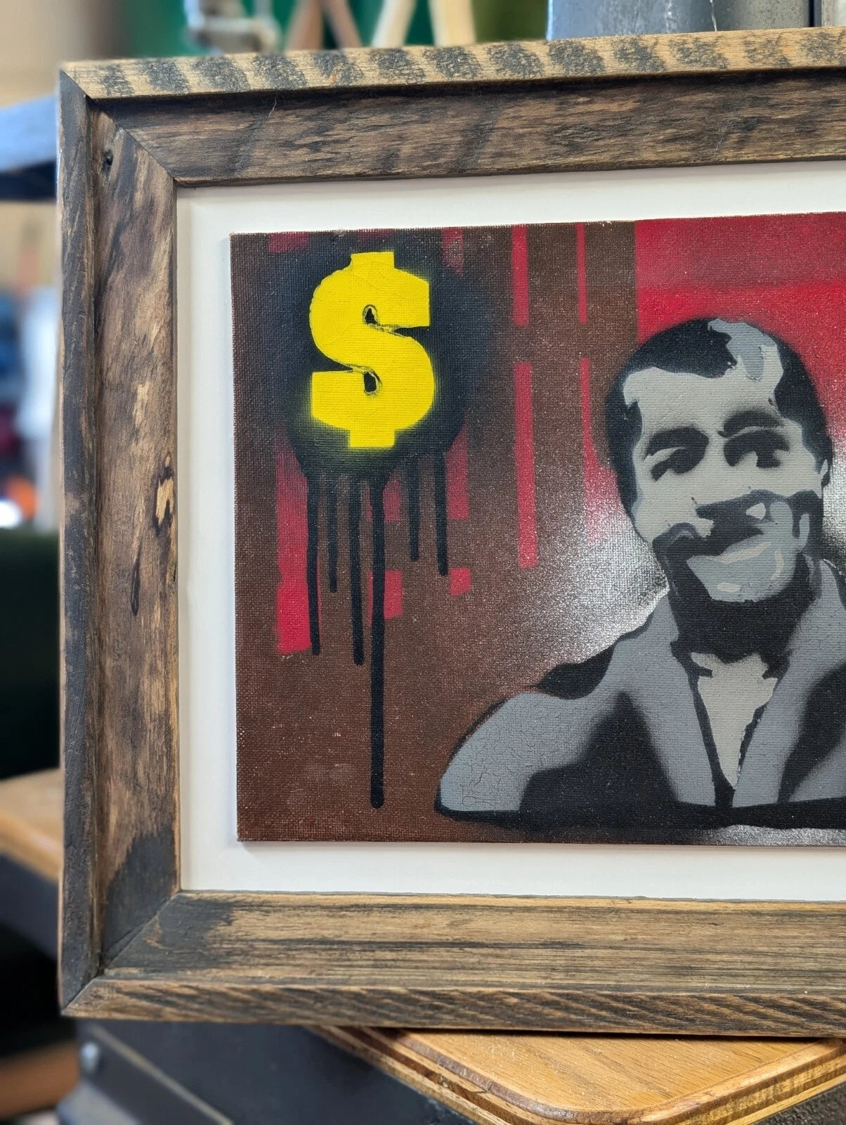 Original Street art Canvas - Custom Frame - Signed By Artist- See Desc